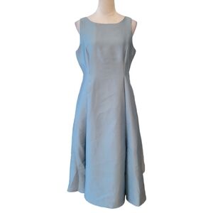 NWT Midnight Velvet Blue Sleeveless Retro Midi Dress‎ Size 10